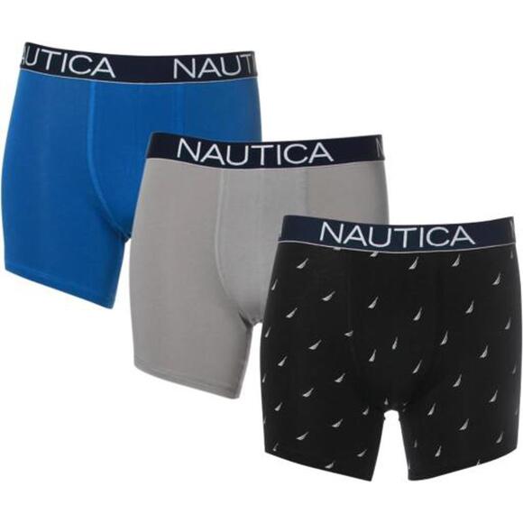 Nautica Men's 3-Pack Classic Cotton Stretch Boxer Briefs, X-Large - Picture 1 of 5